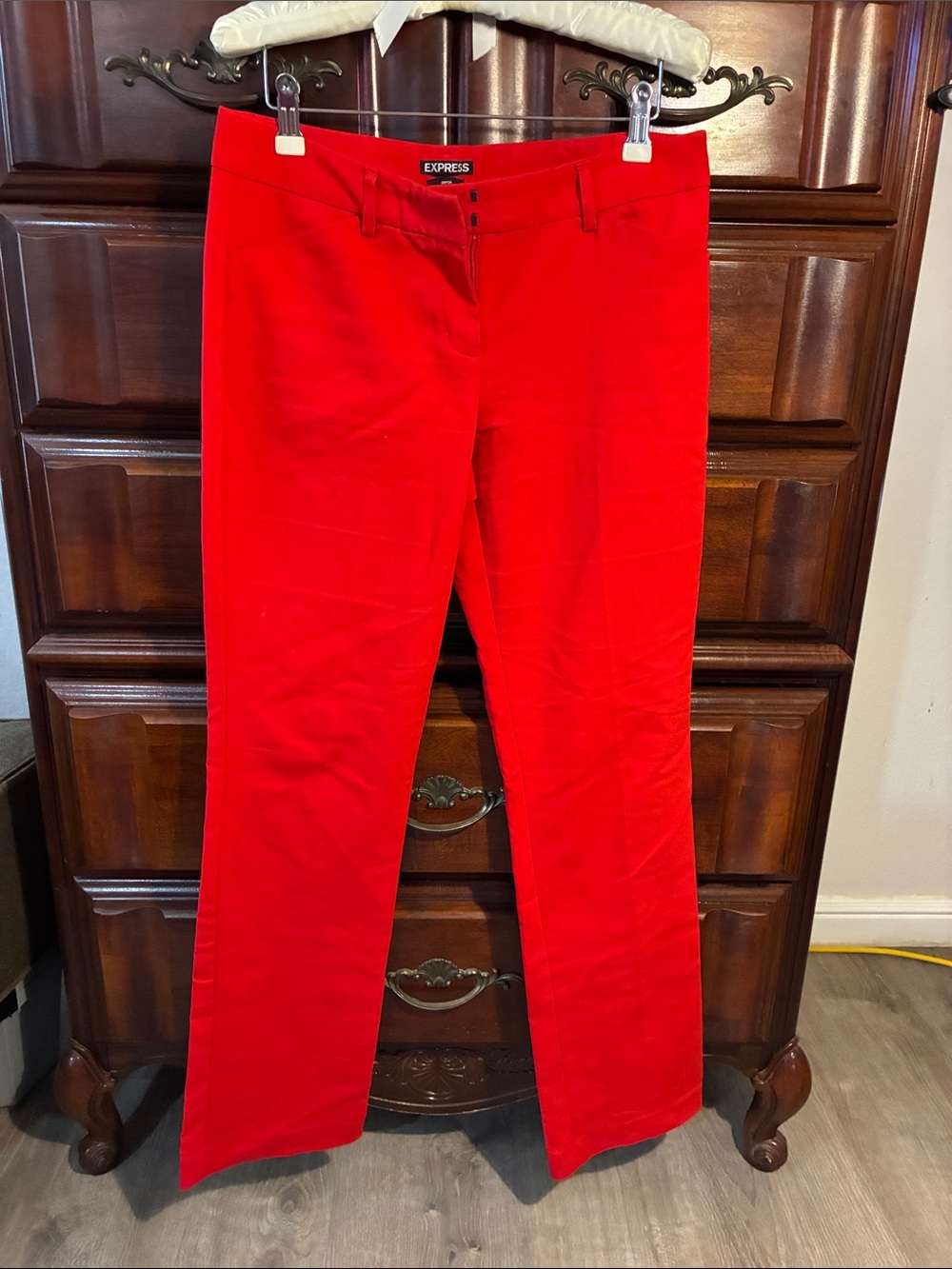 Express Women's Bright Red Straight Leg Jeans